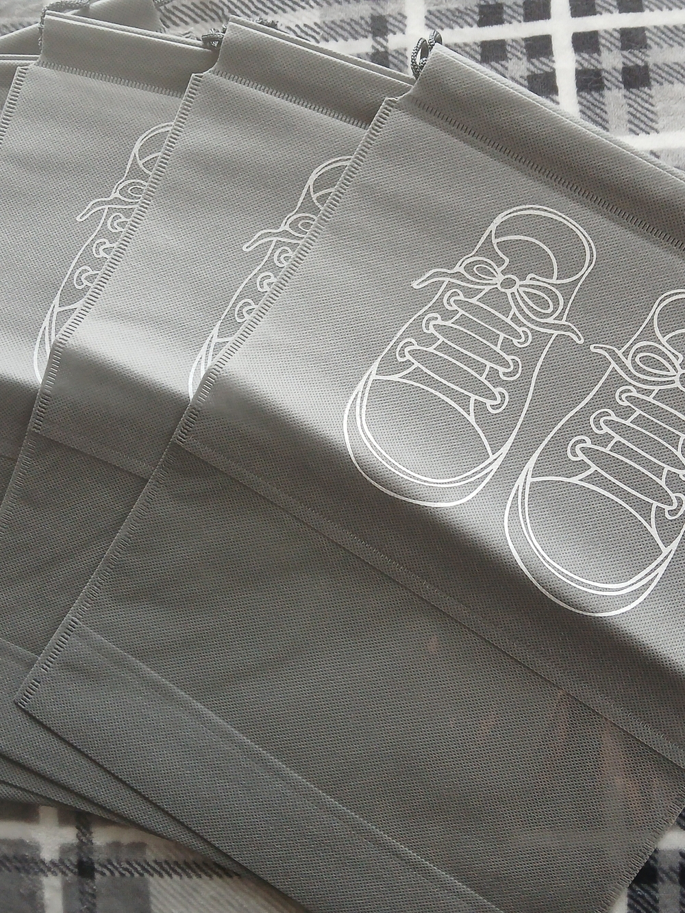 Gray Shoe Storage Bags - Durable Closet Organizers